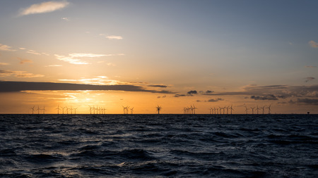 Offshore Wind Turbines on Baltic Sea Copenhagen Denmarkの写真素材