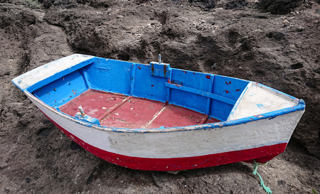 Old Fisher Boat Tenerife Spainの写真素材