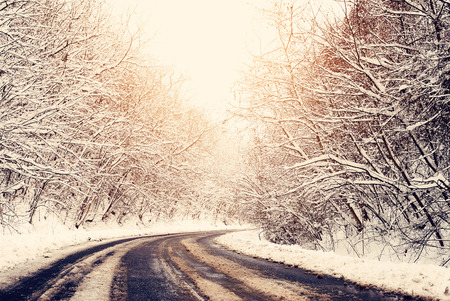 Winter roadの写真素材