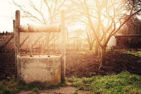 Well in the gardenの写真素材