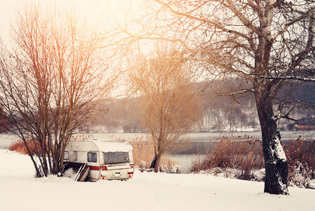 Winter caravanの写真素材