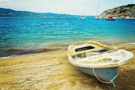 Boat on the shoreの写真素材