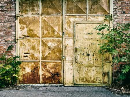 Abandoned old entranceの写真素材