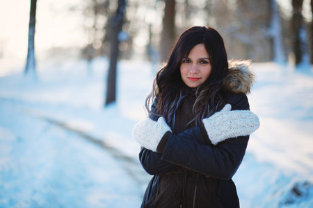 Young woman winter portraitの写真素材