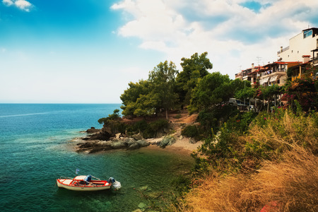 Boat in the bayの写真素材