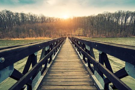 Footbridge vanishing point viewの写真素材