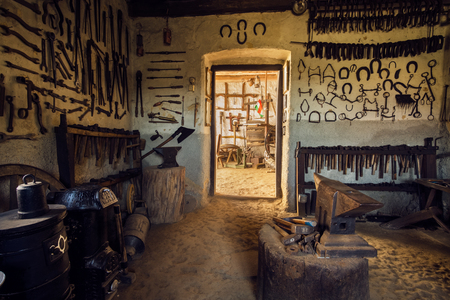 Tranditional smithy workshop interiorの写真素材