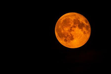 Blood full moon in the night skyの写真素材
