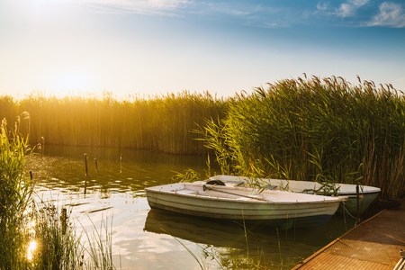 Boats on the lakeの写真素材