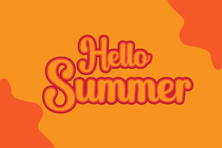 Hello, summer editable retro style text. Retro style vintage Summer design. Cool typography with copy space.のイラスト素材
