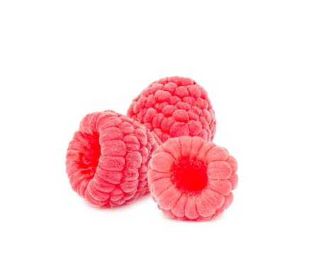 Photo of raspberries isolated on white