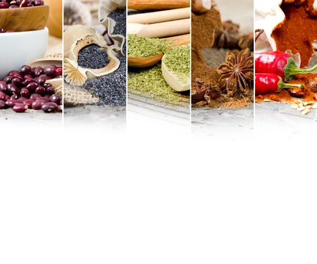 Photo of colorful spice mix with white space for textの写真素材