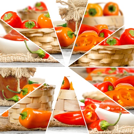 Photo of fresh pepper abstract mix; healthy eating; white space for textの写真素材