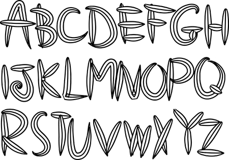 Vector drawing uppercase letter a to z design illustration.のイラスト素材