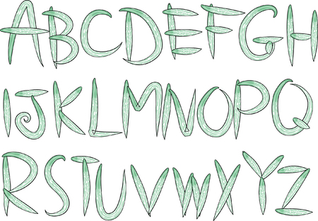 Vector drawing uppercase letter a to z design illustration.のイラスト素材