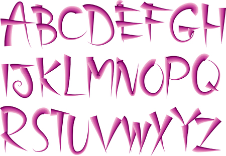 Vector drawing uppercase letter a to z design illustration.のイラスト素材