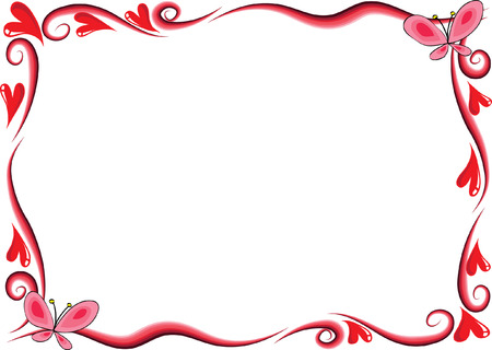 vector heart shape borderのイラスト素材