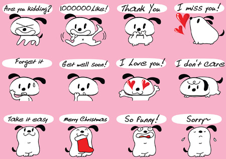 dog Expression packageのイラスト素材