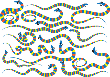 Set of snake design illustrationのイラスト素材
