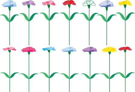 colorful carnation flowerのイラスト素材