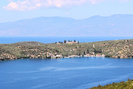 View of the Trikeri island, Pelion, Greece