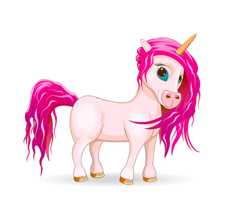 Pink unicorn icon.のイラスト素材