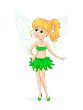 Green fairy. Cute fairy on a white background.
のイラスト素材