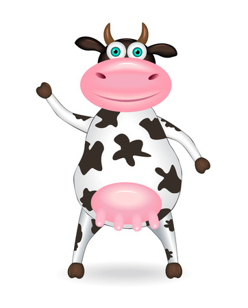 Cartoon spotty cow on a white background.のイラスト素材