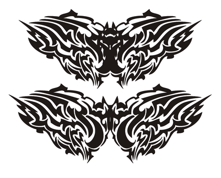 Tribal vector bat in the form of a butterflyのイラスト素材