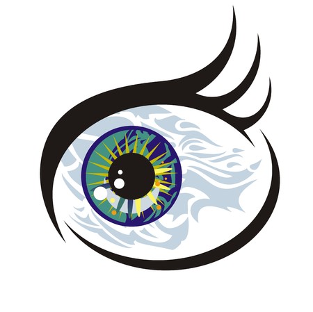 Fish eye concept. Vector, unusual symbol of an abstract eye in the fish formのイラスト素材