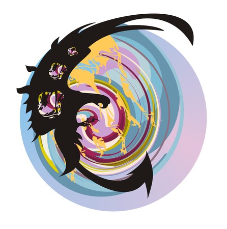 Abstract eagle symbol against the background of the earth.のイラスト素材