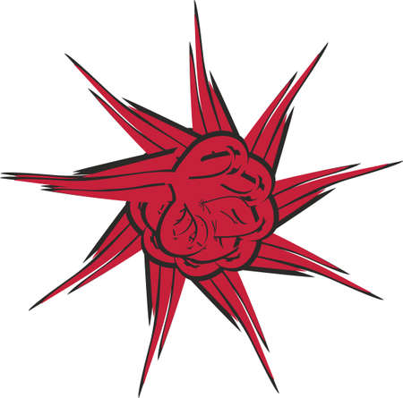 Abstract red star symbol on white for your creative design. Detailed star for holidays and events, backgrounds and textures, emblems, logos, prints, wallpaper, textiles, embroidery, web icons, etc.のイラスト素材