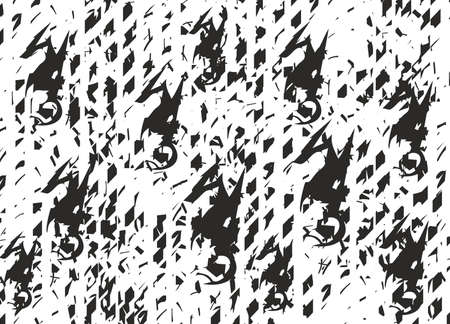 Abstract background in black-white tones for textiles or prints. Splattered grungy rough background for backgrounds and textures, covers, wallpaper, scrapbooking, fabric products, etc.のイラスト素材