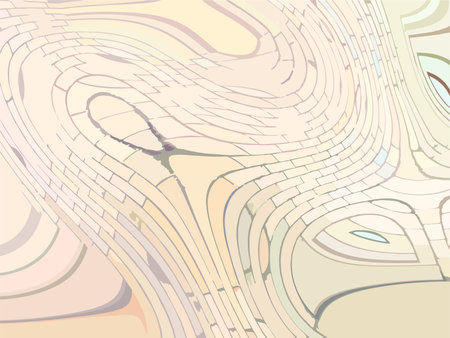 Pastel background with wavy lines and bloks elements for interior solutions or covers. An abstract background similar to the terrain or a topographic map for your design. vectorのイラスト素材