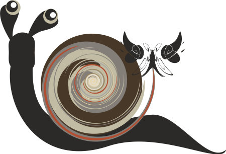 Snail symbol isolated on white. Colorful cute snail with a sink in spiral form for logos, business concepts, textiles, prints, wallpapers, fabrics, emblems, embroidery, web iconsのイラスト素材