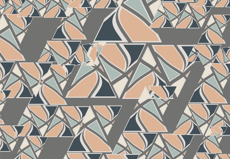 Abstract composition with triangle elements for textiles or fabrics. Textured background for fashion trends, business concepts, interior solutions, covers, tiles, scrapbookingのイラスト素材