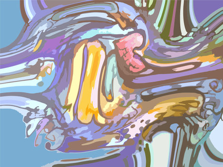 Multicolored fantastic background for textiles or prints. Textural wavy liquid backdrop for business concepts, fashion trends, posters, covers, wallpaper, interior solutionsのイラスト素材