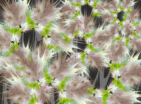 Abstract colorful textured backdrop - tropical motifs for textiles or fabrics. Summer motifs for fashion trends, posters, covers, wallpapers, business concepts, fabrics, interiorsのイラスト素材