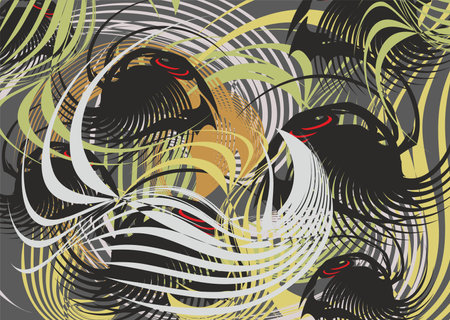 Abstract wavy background with fish elements for textiles or fabric products. Marine life for business concepts, backgrounds or textures, scrapbooking, prints, fashion trendsのイラスト素材