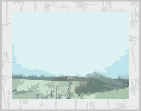 Serenity - a winter laconic landscape for posters or interior solutions. Natural background in cold tonality for prints and fabric products, wallpaper, textiles, covers, postcardsのイラスト素材