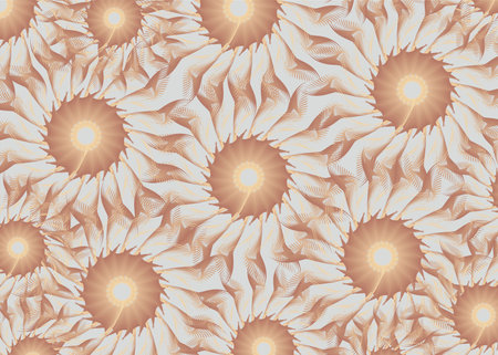 Beautiful floral motifs in gray-golden-brown tones for textiles or fabrics. Tropical flowers for fashion, business concepts, cover, scrapbooking, interior solutions, tiles, postersのイラスト素材