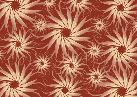Bright floral motifs for textiles or fabrics. Tropical flowers for fashion trends, business concepts, covers, scrapbooking, interior solutions, tiles, posters, prints, cardsのイラスト素材