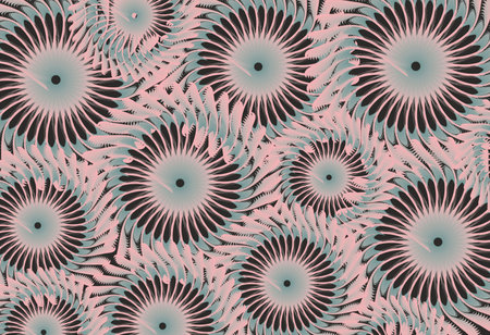 Abstract twirled floral motifs for textiles or fabrics. Tropical flowers for fashion trends,...