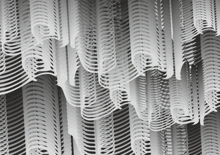 Textural futuristic backdrop in gray tonality for fabrics or covers. Twirled elements for business...