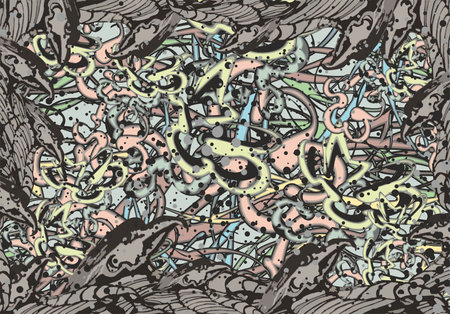 Eagle motifs - fun backdrop with lines and dots for textiles or fabrics. Chaotic dark animal motifs for business concepts, covers, dynamic posters, tiles, fashion trends, wallpaperのイラスト素材