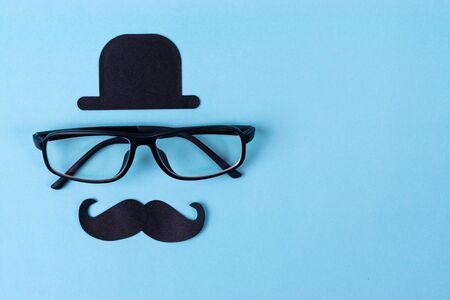 Mustache with glasses for men's health awareness concept.