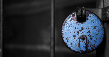Lock on a gateの写真素材