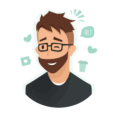 Portrait of a smiling man, isolated on a white backgroundのイラスト素材