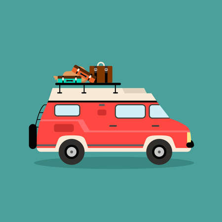 Vector Travel Car isolated on backgroundのイラスト素材
