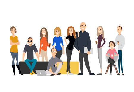 Business team character set format. Flat vector illustration isolated on white backgroundのイラスト素材